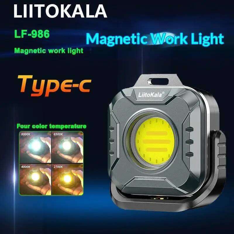 Magnetic Handheld Flashlight, Portable COB Keychain Light with High Lumen for Camping Outdoor Work EDC S260302