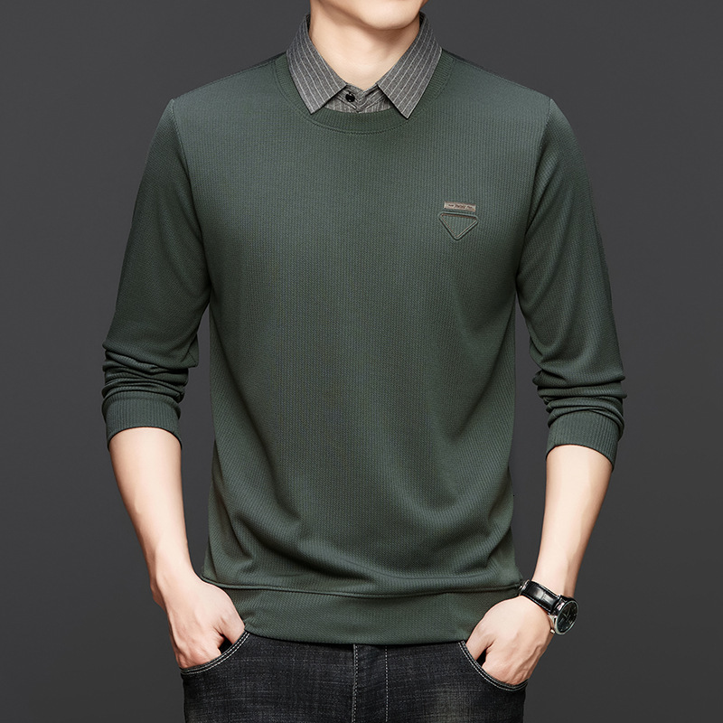 2026 Luxury Brand Designer Clothing Men's Shirt Collar Fake Two-Piece Polo Shirt Casual Men's Long Sleeve T-Shirt In Stock For Dropshipping