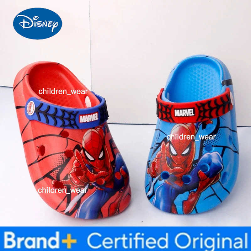 Disney Childrens Slippers Summer Boys Spiderman Slipper Anti-slip Hole Kids Beach Shoes Soft Bottom Toddler Home Slipper H260303