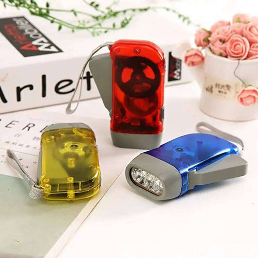 Hand Pressing Dynamo Crank Power Wind Up Flashlight Mini Self Generating Torch LED Camping Lamp Light Outdoor Survival Tool S260302