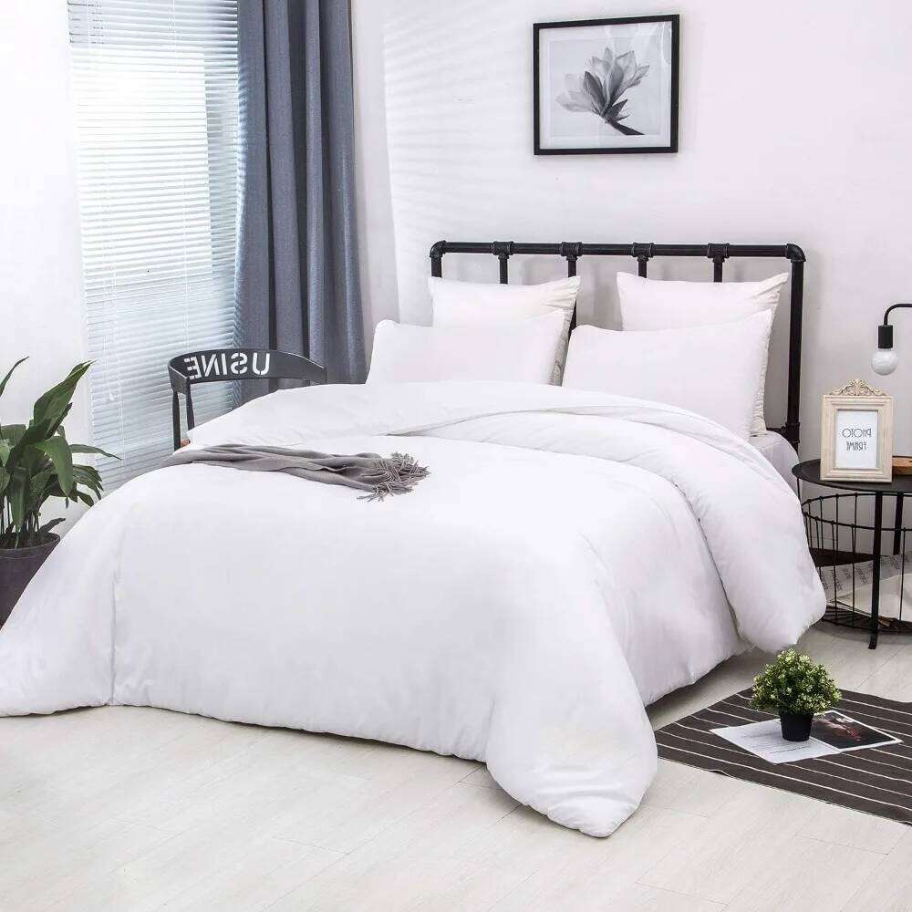 Full Size White Women Men Bedding Sets Soft Comforter with 2 x Pillow Case W260302