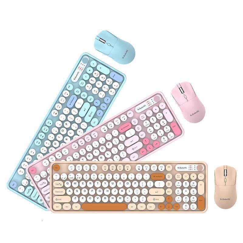 K-snake Wk300 Wireless Dual Mode Keyboard and Mouse Set Mute with Volume Knob Desktop Laptop Universal 26H0303