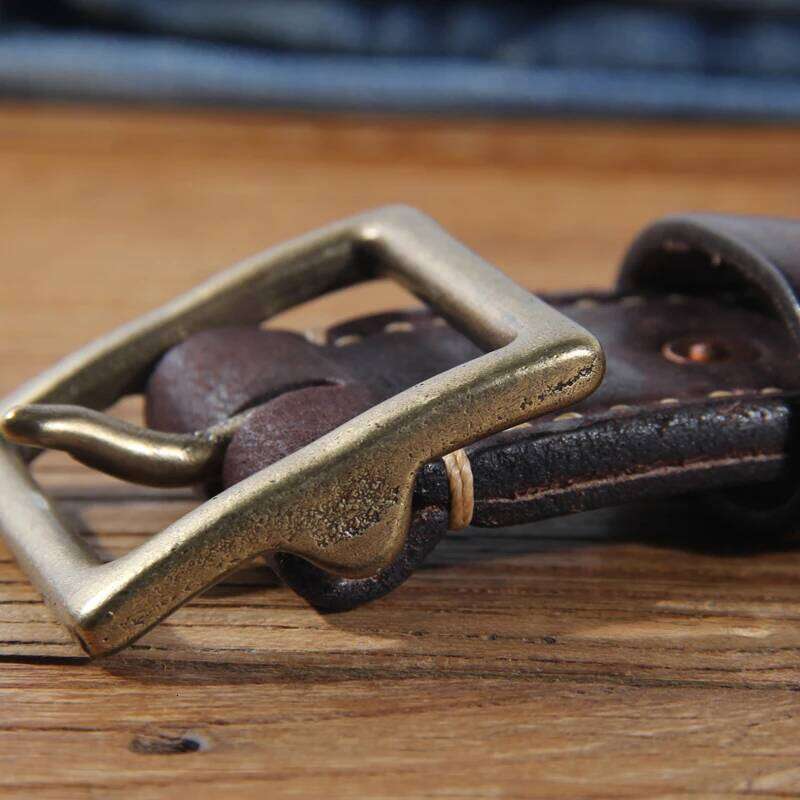 4CM Genuine Leather For Men's High Quality Brass Buckle Jeans Casual Belts Extra Thick Natural Cowhide Designer Rough Style S260228