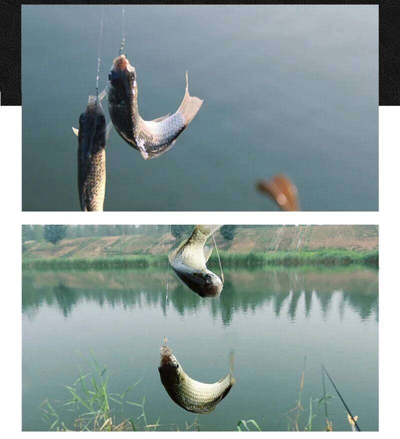 10 pair With Tippet Line 45cm Set Carbon Steel Double line Hooks Fish Barbed Carp Fishing Z260228