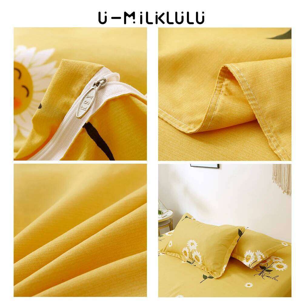 Sunflower Bedding Set, Yellow Sheet Single Double Queen, King Size, Elastic Duvet Cover, Pillowcase Country Style Bed Comforters W260302 W260302
