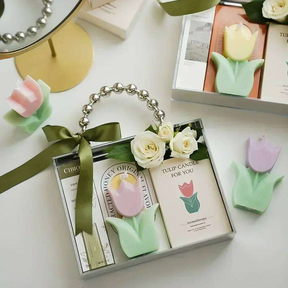 Exquisite Tulip Scented Candles - Ideal Wedding Favors, Luxurious Home Ambiance, and Felt Birthday Gifts for Women W260303