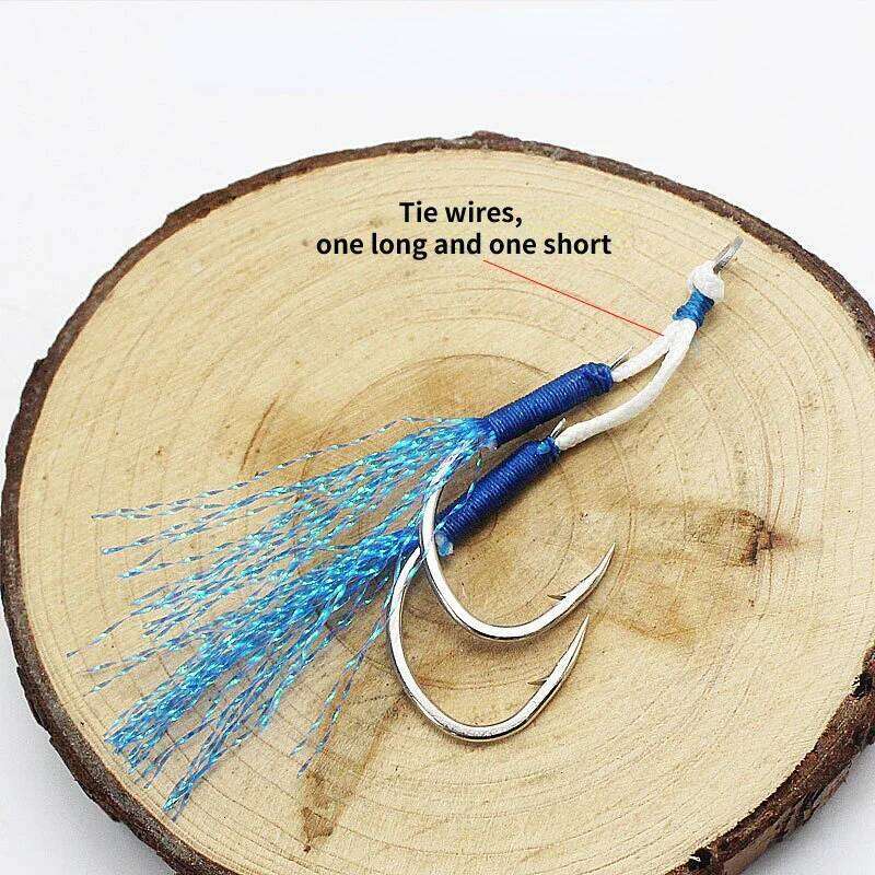 5pcs Jig Head Iron Plate Double Blue Bright Wire Sea Lure Hook Fishing Gear Accessories Z260228