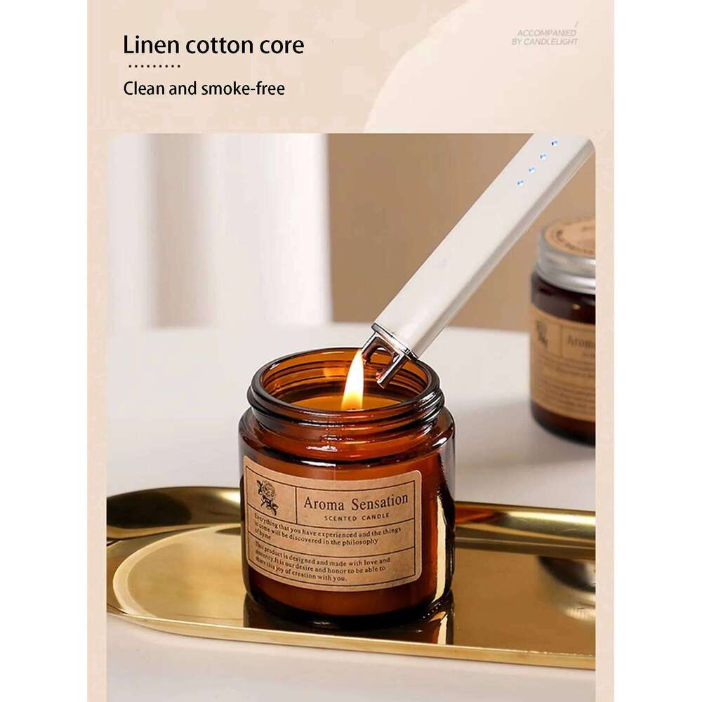 Essential oil scented candle in a tea-coloured bottle, incense for gifting, smokeless box, soy wax, festive gift W260303