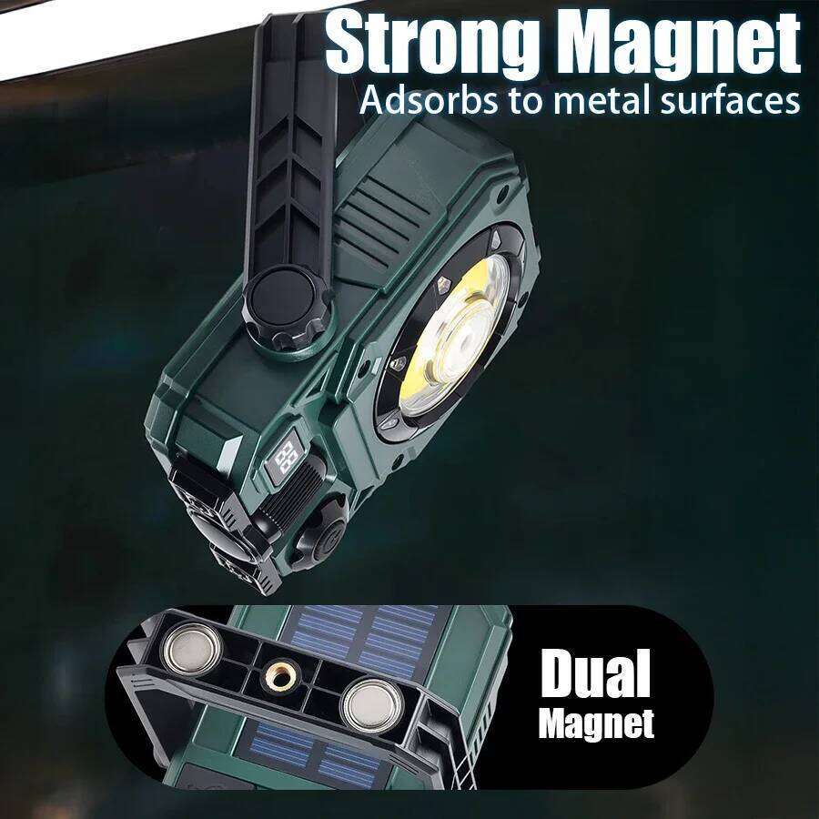 Portable Solar Camping Light-Magnetic Lantern With Adjustable Bracket, Rechargeable Outdoor Lamp for Tent Hiking Emergency S260302