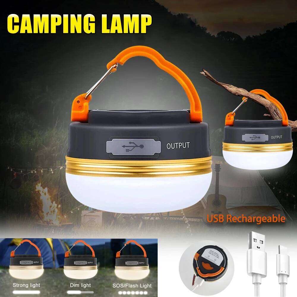 High Power 10W LED Built-in 1800mAh Battery Rechargeable Tent Lantern Outdoor Portable Camping Night Hanging Lamp S260302