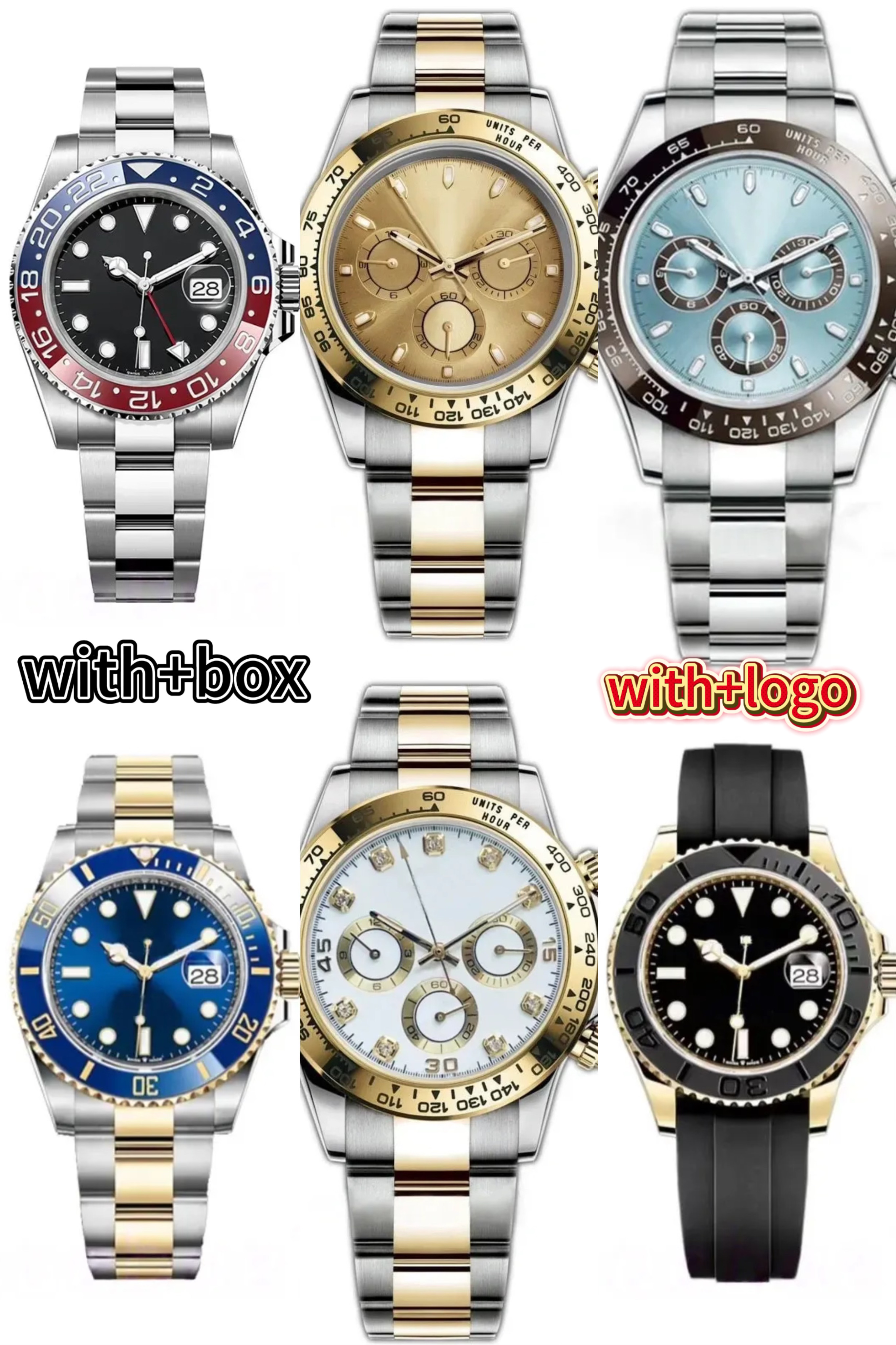 Men's designer ceramic bezel 2813 high-end designer watch 41mm GMT automatic movement watch fluorescent sapphire steel sports watch (with box)