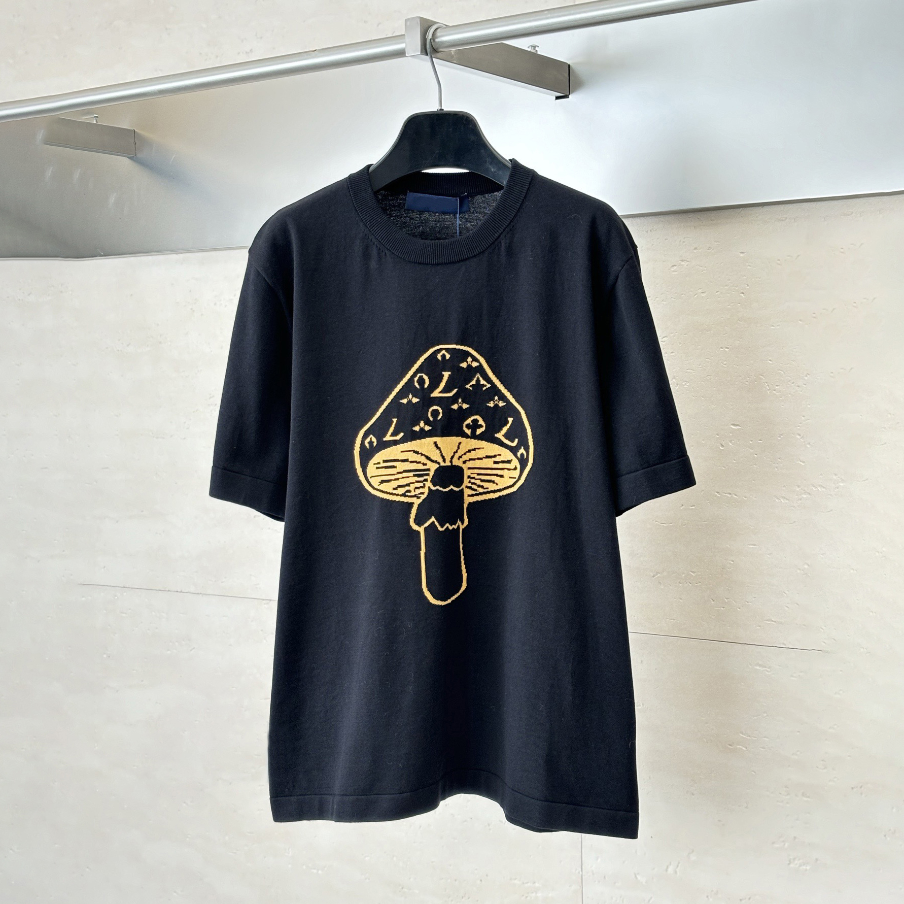 man designer t shirt, fashionable jacquard letter short-sleeve shirt, knitted intarsia craft, High quality 100% cotton, summer casual breathable short-sleeve man t shirt