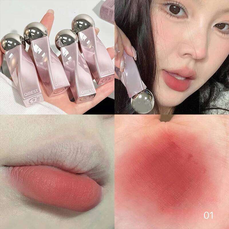 QIBEST Matte Velvet Gloss Waterproof Liquid Lipstick Nude Tint Makeup Glaze Red Lip Stain Korean Cosmetics H260302