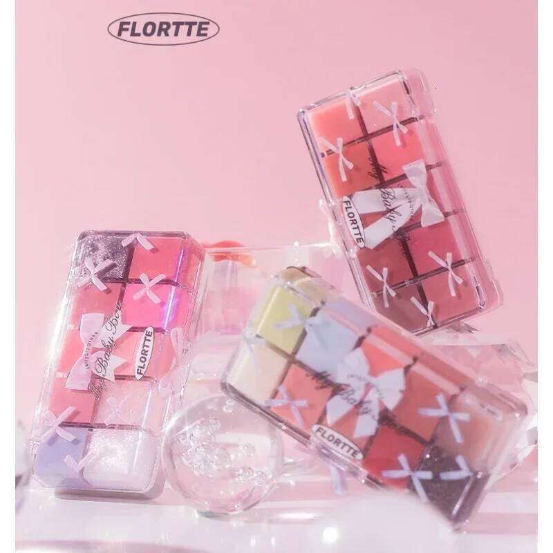 FLORTTE & My Baby Bow 10-color jell ylip gloss palette lipstick lip glaze H260302