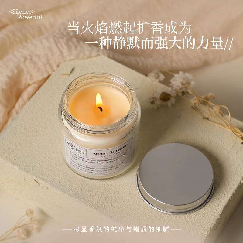 6x7cm Transparent Glass Cup Candle, Smokeless Elegant Soy Wax, Portable Travel Set Bedroom Scented High-end Souvenir W260303