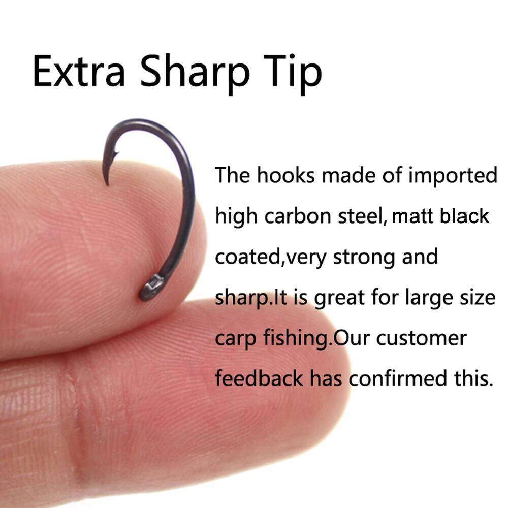 Bimoo 100pcs Yn High Carbon Steel Hooks Matt Black with Barb Size 2 4 6 8 10 Europe Japan Carp Fishing Hook Z260228
