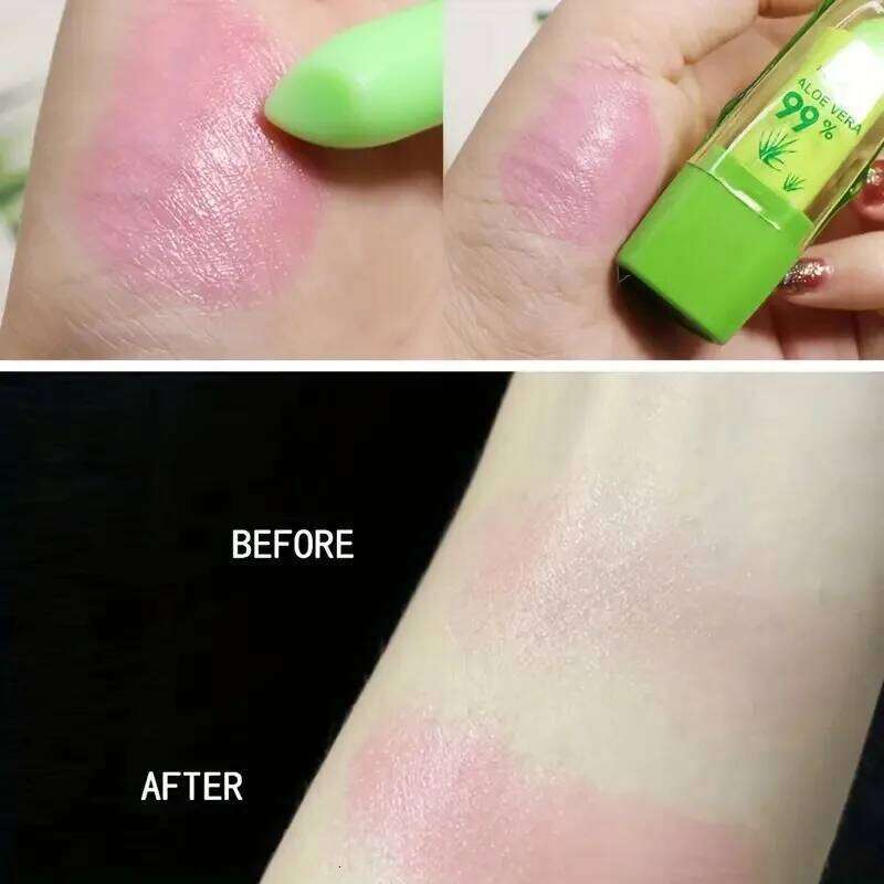 Aloe Vera Color-changing Lipstick,Moisturizes Hydrates Waterproof Non-sticky Long-lasting Tinted Lip Gloss H260302