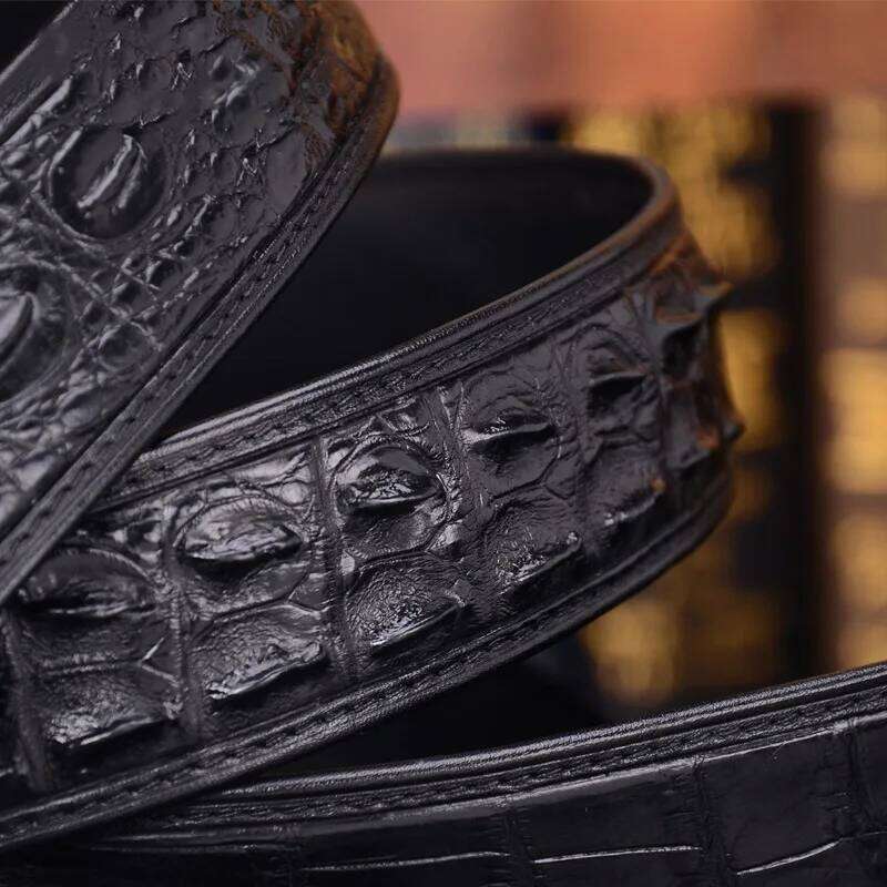 Authentic Crocodile Skin Men Waist Strap For Man Stainless Steel Needle Buckle Genuine Real Alligator Leather Male Belts S260228