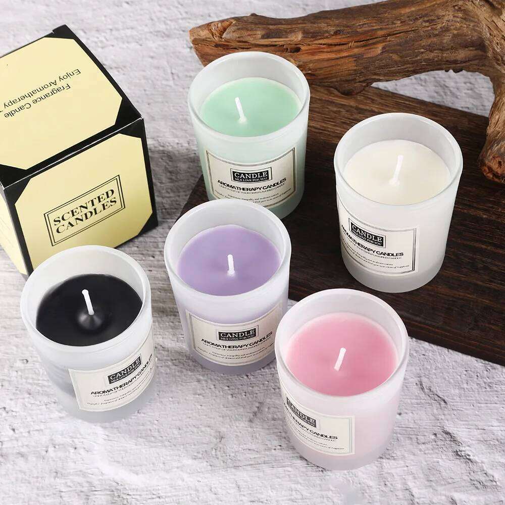 Aromatherapy soy wax Candle Glass jar - Smokeless, creative home piece, environmental atmosphere decoration W260303