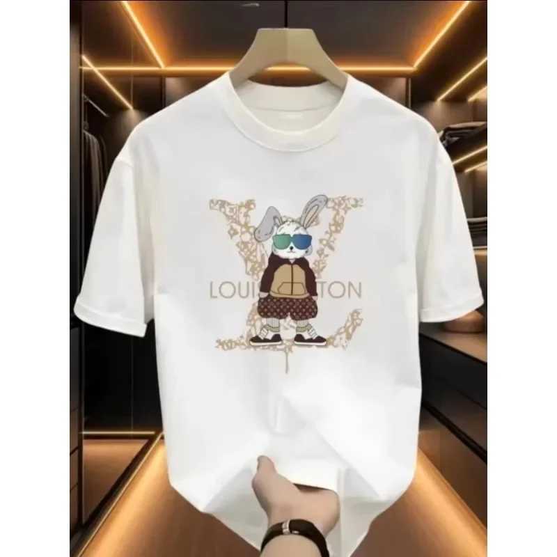 T-shirt 2026 Summer Fashion Trend Heavy Cotton Printed Unisex Round Neck Casual High-end TopT260303