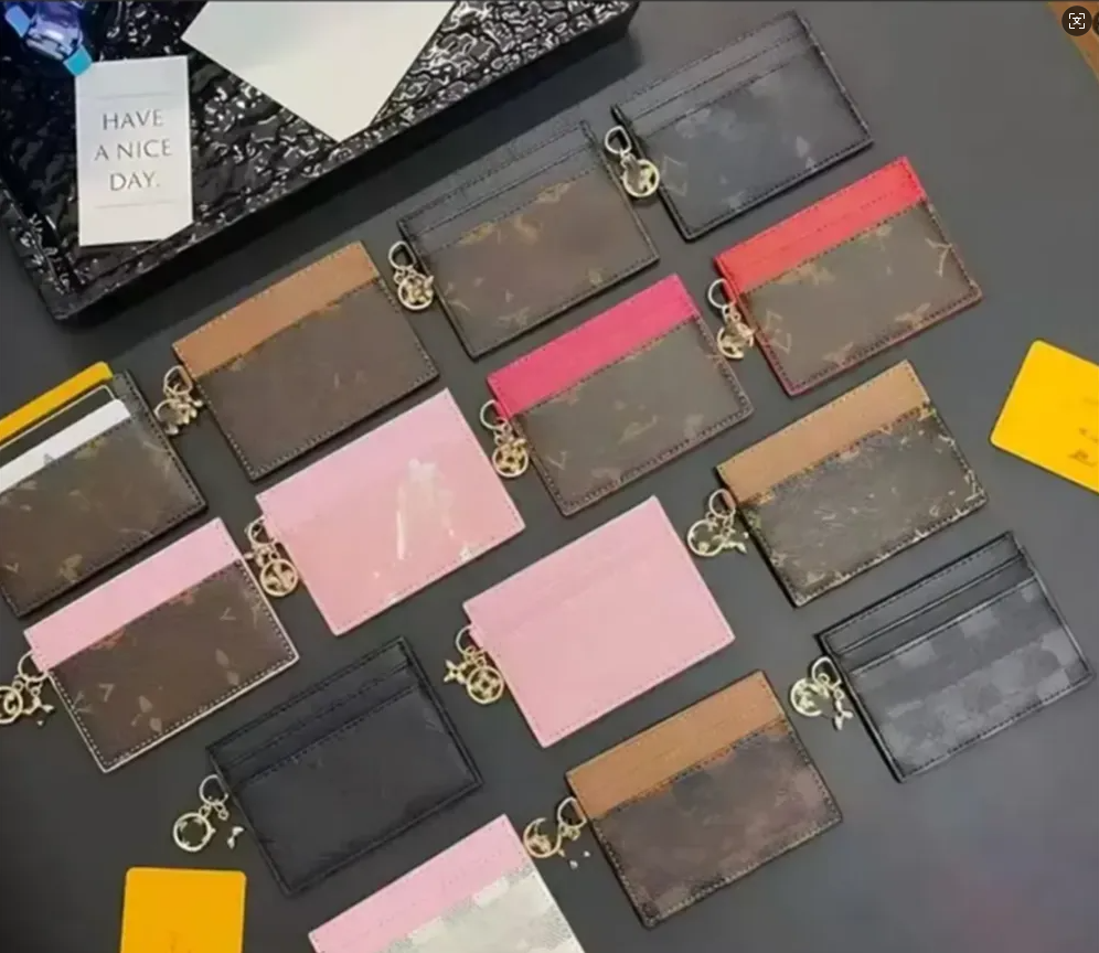 Women card holder designer wallet cardholder designer purse women genuine Leather Womens men Purses Mens Key Ring Credit Coin Mini Wallet wholesale with box