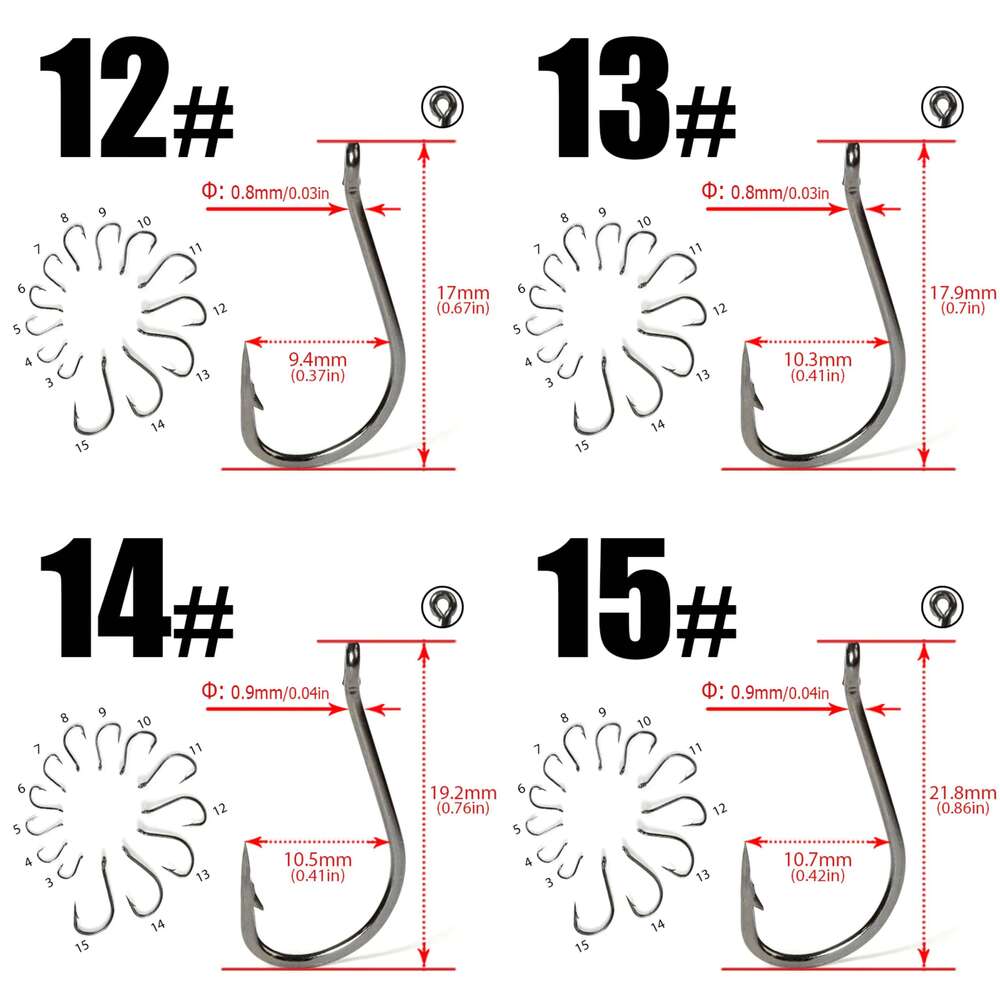 20pcs LS-1209 Gear Accessories Head Big Eye Fishing Carp Saltwater Hooks Squid Jig Hook For Fish Sea Z260228