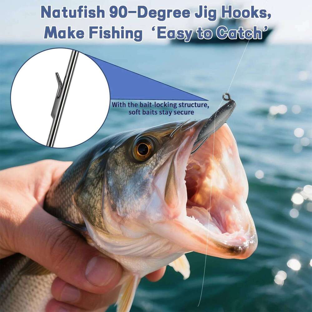 Hooks 90 with Wire Keeper Saltwater, Fishing Jig Mold Making Supplies, 50Pcs Bulk Z260228