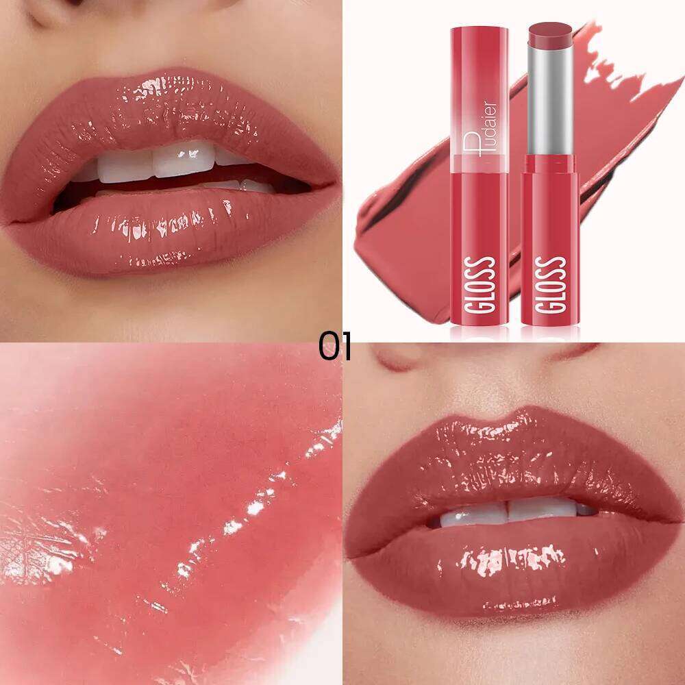 Hydrating Berry Shine Lipstick Set, Long-Lasting Plump Lip Cream, Non-Sticky & Creamy Finish, 6 Colors H260302