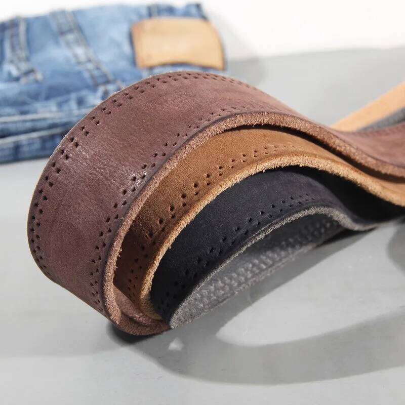 Vintage 100% Genuine leather Men High Quality Natural Cow Leather Men's Belt Male Strap for jeans or pants S260228 c5b e6f