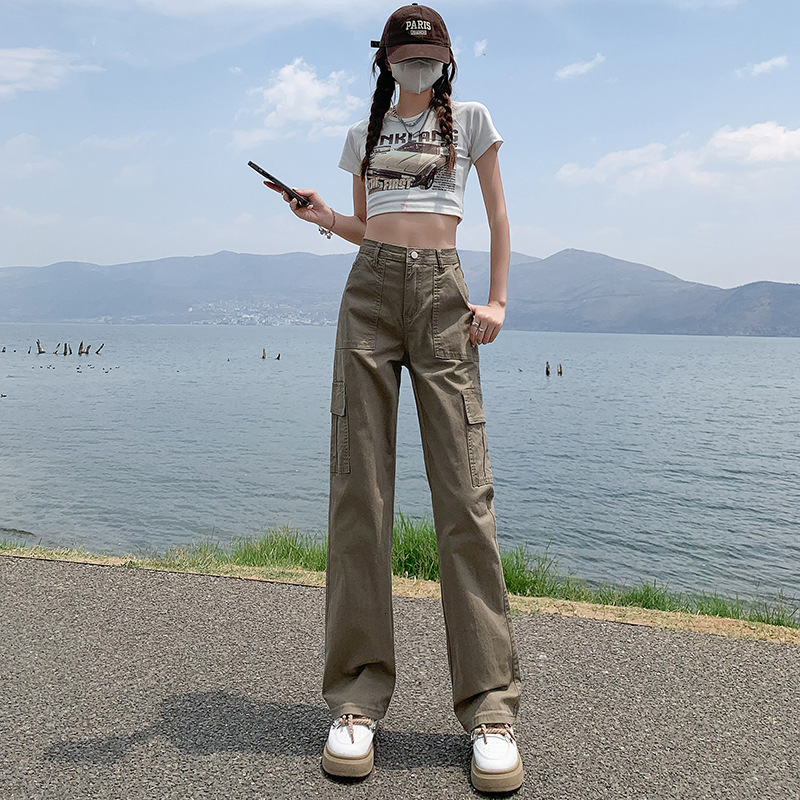 Americn-style Stright-leg Work Pnts For Women New Spring 2026 Collection High-wisted Loose-fitting Slimming Nrrow Designer Pnts Wide-leg Csul Pnts