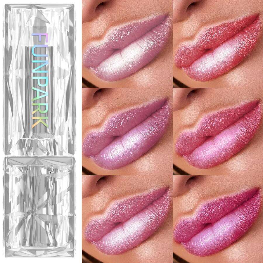 7 colors Sparkling Metallic Finish Lipstick Hydrating Red Pink Glitter Tint Shine Color Highly Pigmented Lip Makeup Gift H260302