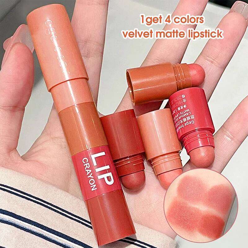 4-Color Matte Velvet Mist Lipstick,1Pc Waterproof Non-Stick Cup Long-Lasting Wear Lipstick For Women H260302