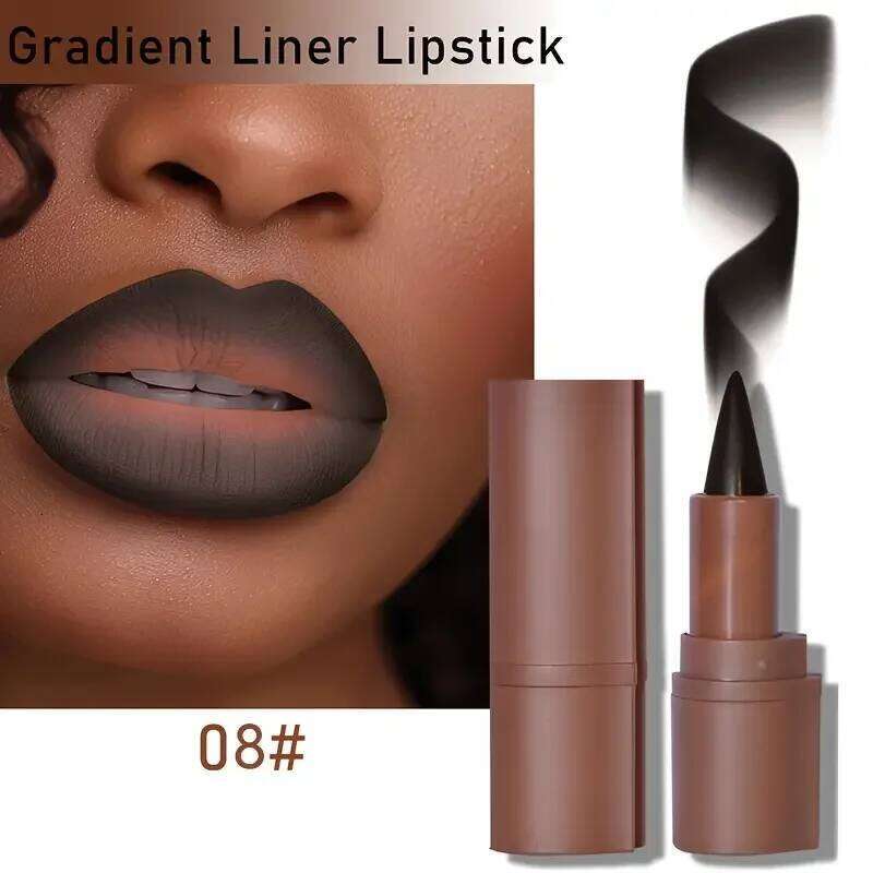 Maroon Gradient Matte Lipstick Crayon Lip Liner pencil,Flawless Contour Gradual Ombre Effect lipstick for Women H260302