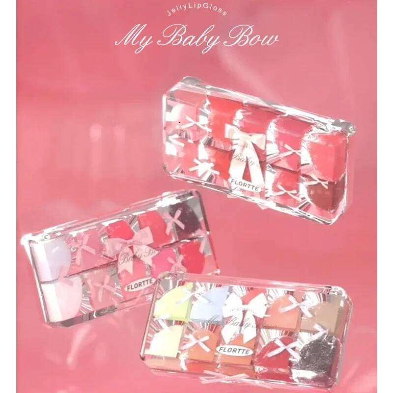 FLORTTE & My Baby Bow 10-color jell ylip gloss palette lipstick lip glaze H260302