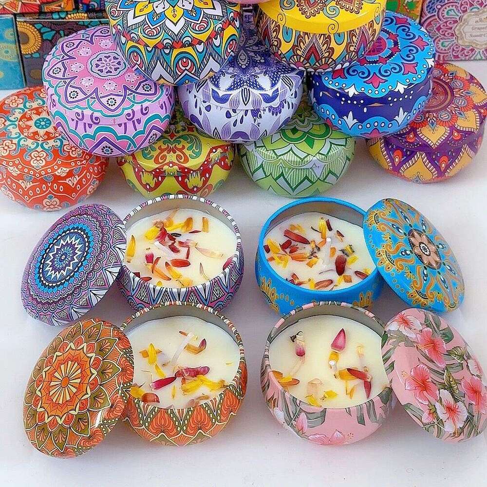 Cross-Border Dried Flower Large Jar Soy Wax Gift Birthday Present Floral Fragrance Aromatherapy Candle Wholesale W260303