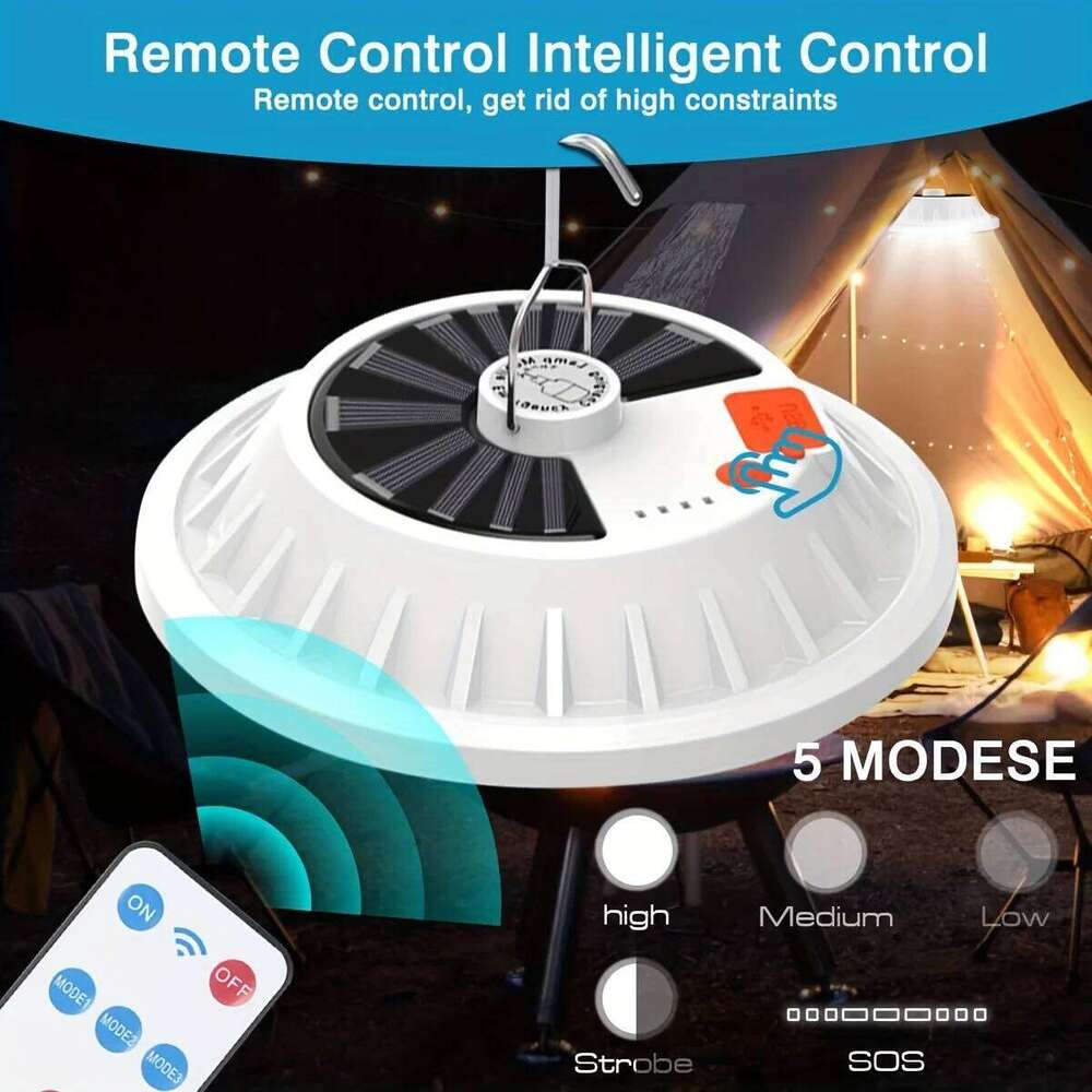 Rechargeable Solar Lantern,60/120 LEDs Portable Camping Light,Remote,5 Modes,Power Bank,Battery Display,IP65,Outdoor Emergency S260302