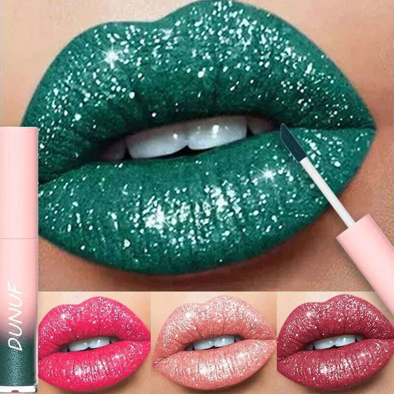 18 Colors Diamond Gloss Matte Pearly Shimmer Sparkling Lip Glaze Lasting Waterproof Rich Color Bright Glitter Lipstick H260302