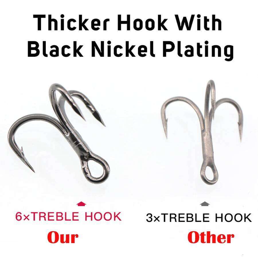 20pcs 6x Treble Classic Fishing Strong Sharp Tackle Hooks 8# 6# 4# 2# Z260228