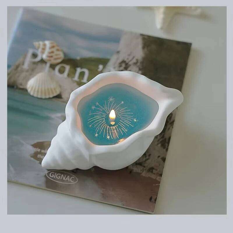 Sea Aromatherapy Candle Valentine's Day Handmade Ornaments Shell Shape Wax Fragrance Gift Night Atmosphere Supplies W260303