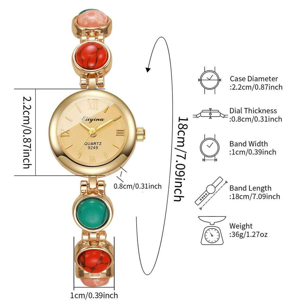 Color Random 1/2PCS Elegant Beads Strap Women Watches Fashion Ladies Roma Dial Quartz Wristwatch Without Box XJ260303