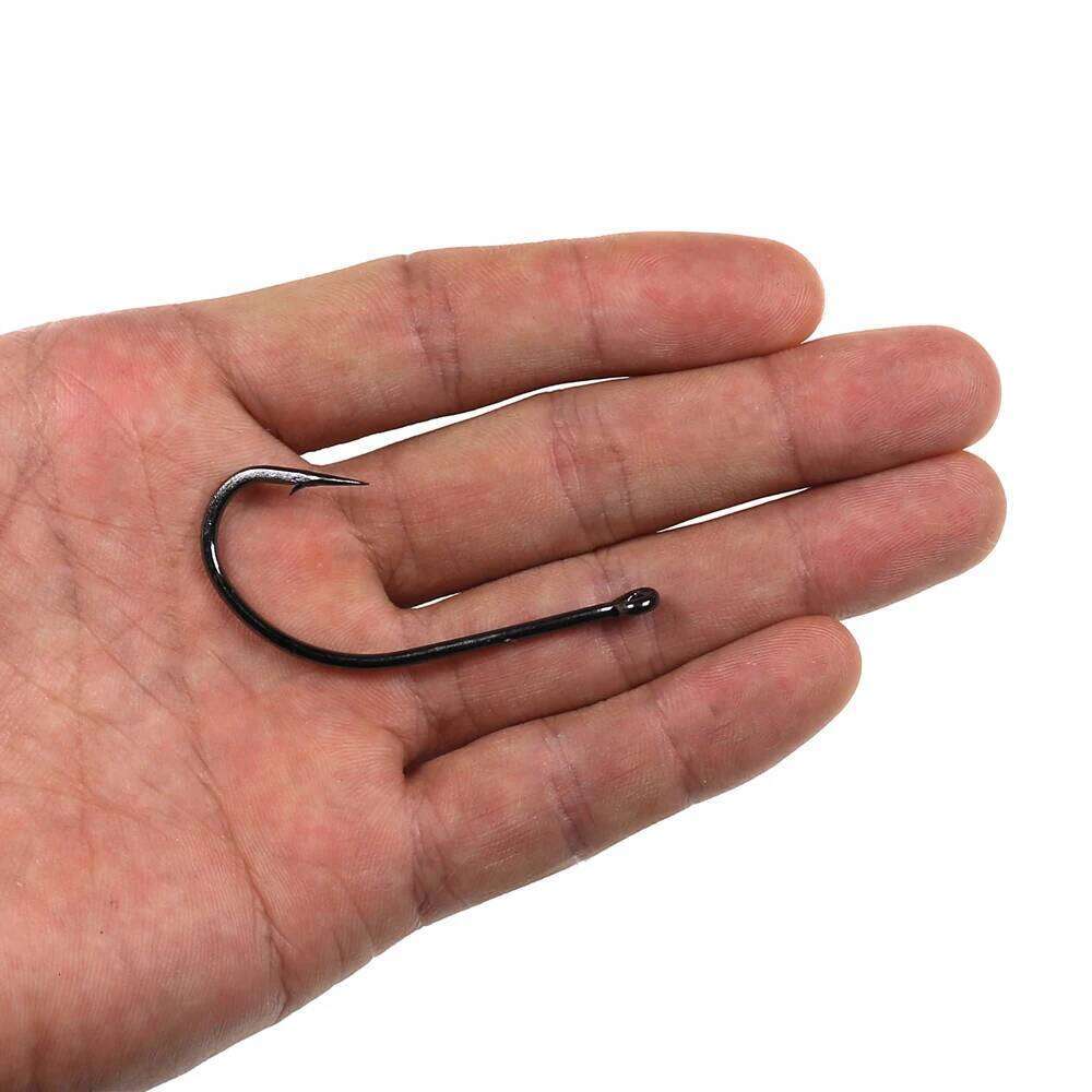 Bimoo Multiple Sizes High Carbon Steel Catfish Hook Saltwater Bait Barbed Carp Fishing Needles Jig Hooks Black Nickel 50/25PCS Z260228