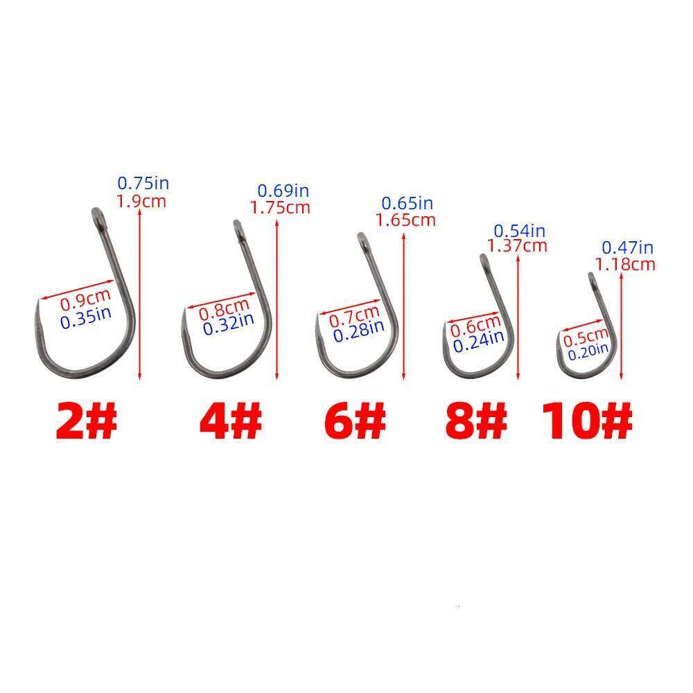 Hirisi 50Pcs High Carbon Stainless Steel Barbless Hooks PTFE Coating Hook Fishing Accessories 8002 Z260228