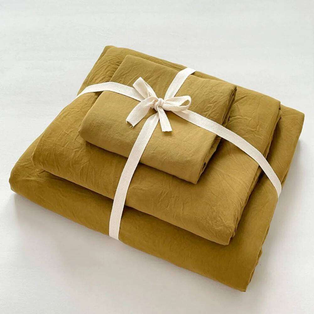 Thick Pure Brushed Sheets, Duvet Cover Set, Four Piece Bedding Set Bed Sheet, Fully Enclosed for Home Gift W260302