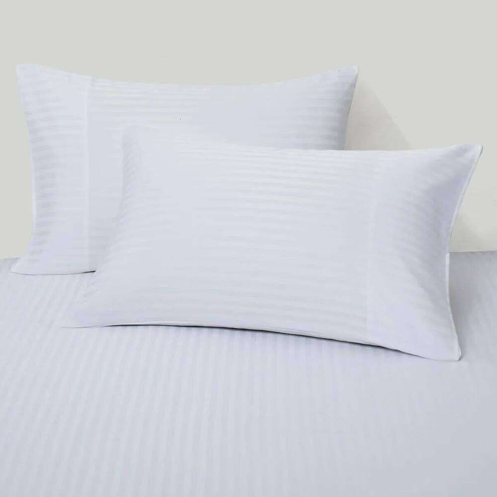 2/3 Piece Duvet Twin Full Queen King Bedding Set Microfiber White Satin Pin Striped Textured Comforter Cover W260302