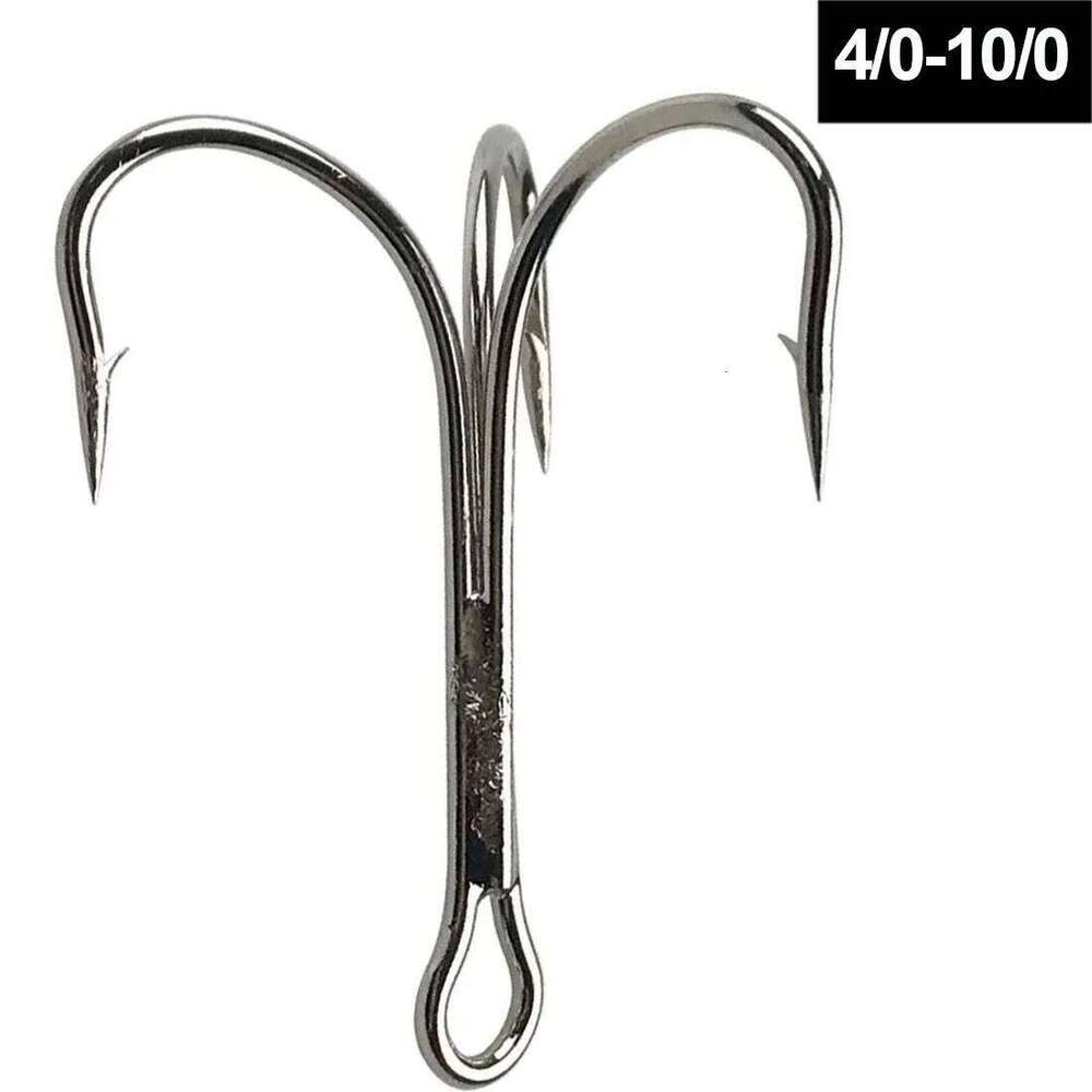 5Pcs Large Treble Fishing Hooks Saltwater Snagging Big Game treble Shark Tuna Jig Triple Anchor Fish hooks 4/0-10/0 Z260228