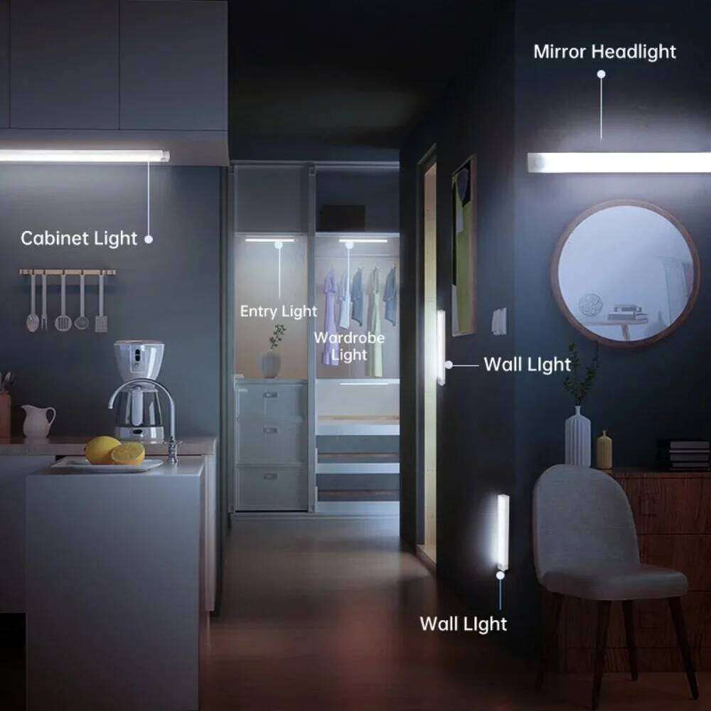 Night Lights Wireless LED Motion Sensor Lamp USB Rechargeable Magnetic Portable Wardrobe Bedside Closet Kitchen Aisle Detector S260302