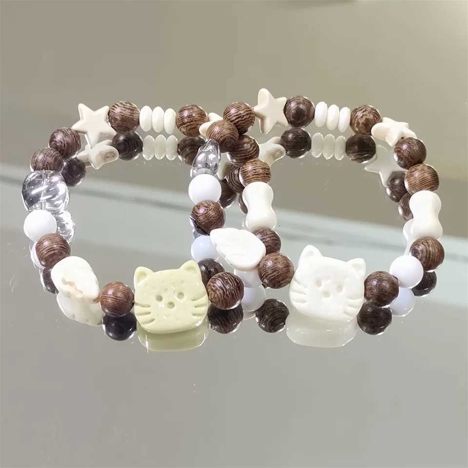 Handmade Ceramic Star Cat Bracelet Cartoon Korean Style Fresh Bracelet Jewelry Accessories Bead Cute Bead Bracelet Women H260303