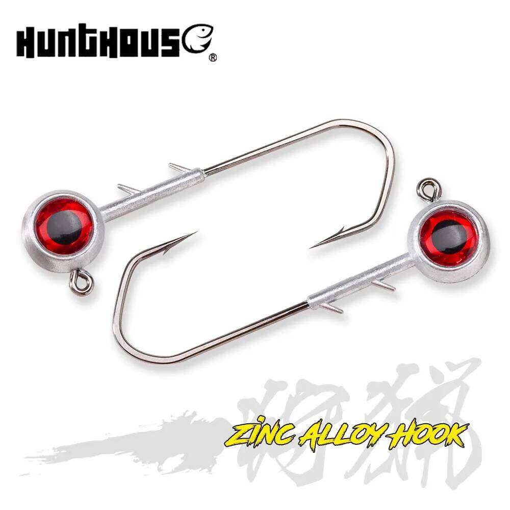 Hunthouse New Ajing Hooks With Red Eyes 5g 7g 10g 14g Zinc Alloy Jig Head Rockfish Lure Bait 2021 Fishing Accessories Z260228