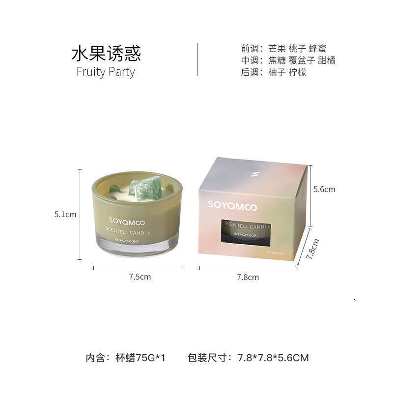 Crystal Aromatherapy Home Bedroom Living Room Long-lasting Soy Wax Safe and Harmless Fragrance Candle W260303