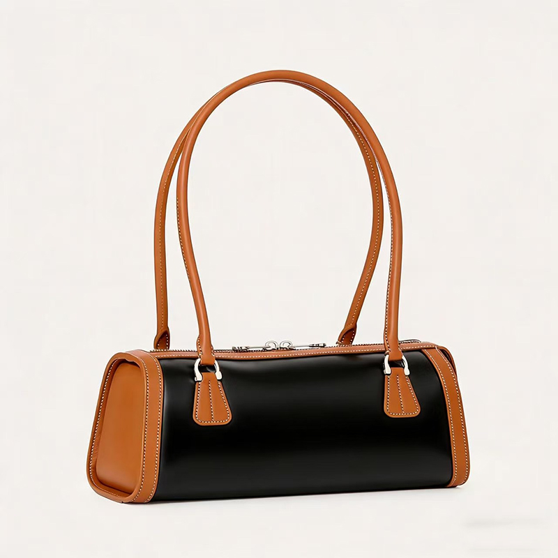 10A Bonbonnere baguette shoulder bag long handle zip purse women's vintage flower printed inspiration underarm handbag full grain leather